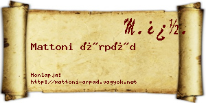 Mattoni Árpád névjegykártya